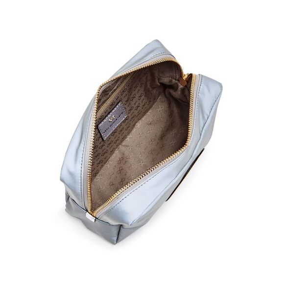 Anya Hindmarch Women's Silver Logo Nylon Strapless Clutch Handbag Purse - Picture 3 of 3